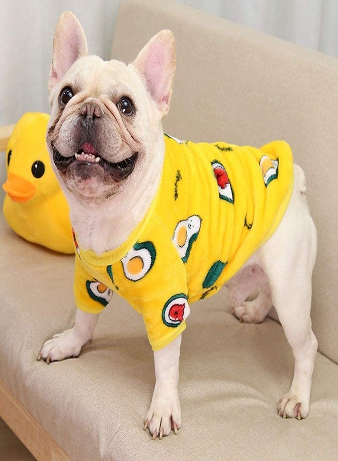 PETANGEL Fleece Dog Shirt, Soft Flannel Dog Sweatshirt Clothes for Puppy Small Dogs, Avocado Pattern Winter Party Dress Up Clothes for French Bulldog, Poodle Pug (Size: XXL, Chest: 68 cm) - Image 1